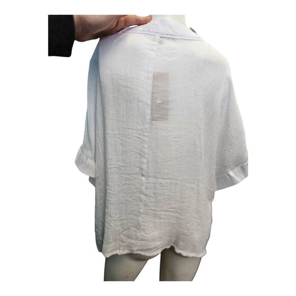 Hope & Harlow White Tie Front Blouse Womens 1X NEW TAGS - Picture 6 of 9